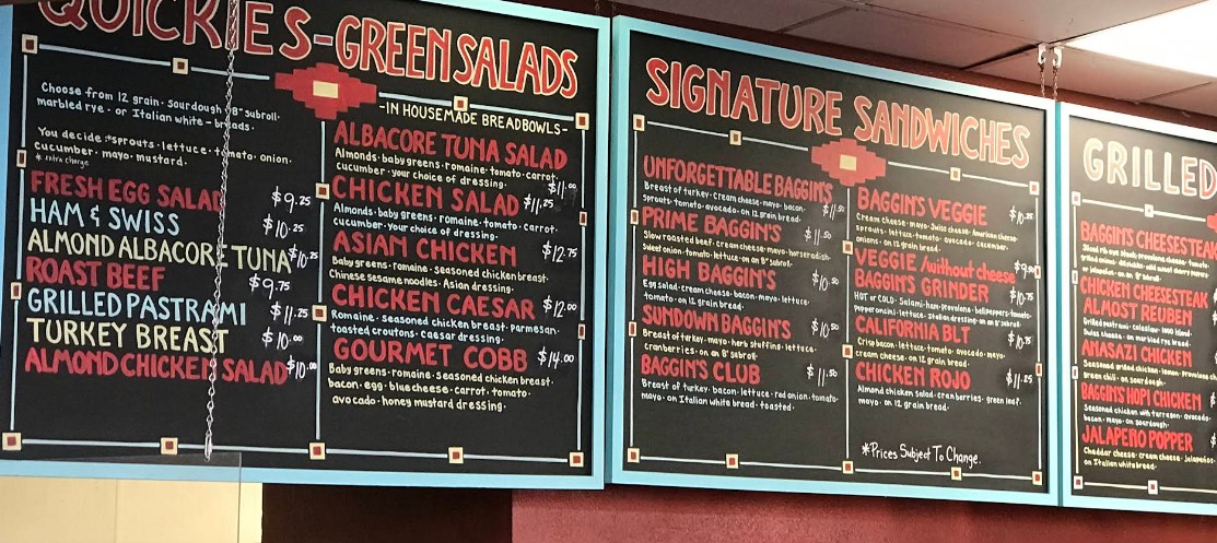 Baggin's Gourmet Sandwiches Restaurant Menu – Hot & Cold Gourmet Sandwiches